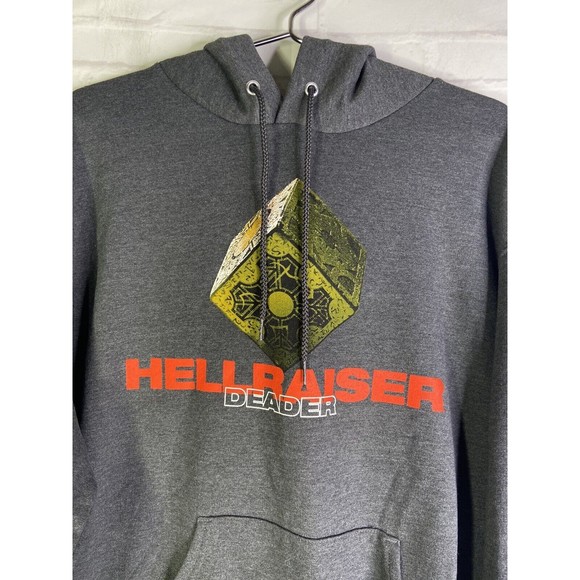 NEW Hellraiser Deader Logo Officially Licensed Pullover Hoodie Gray Mens Size M - Picture 2 of 11